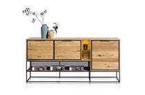 Henders en Hazel CITY dressoir 190 cm - 3-deuren + 3-niches (+ LED) Railway Brown