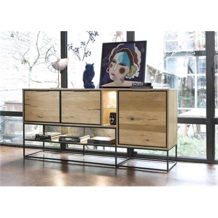 Henders en Hazel lowboard 180 cm - 2-deuren + 1-lade + 2-niches (+ LED) Castle Antraciet