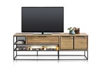 Henders en Hazel lowboard 180 cm - 2-deuren + 1-lade + 2-niches (+ LED) Railway Brown tv meubel