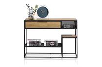 Henders en Hazel CITY bijzettafel wandtafel 110 x 35 cm - 1-lade + 2-niches Railway Brown