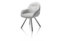 Henders en Hazel CLINT eetkamer fauteuil draaibaar - 4 poots - stof Wave Ice Grey