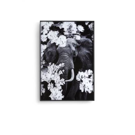 Henders en Hazel Flower Elephant print 100x68cm