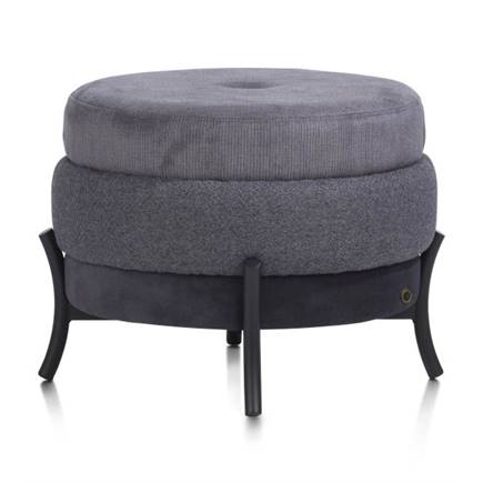 Henders en Hazel Timeless - Macaron poef H43cm Antraciet