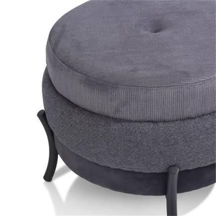 Henders en Hazel Timeless - Macaron poef H43cm Antraciet
