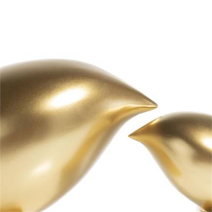 Henders en Hazel Birdy beeld H20cm Goud