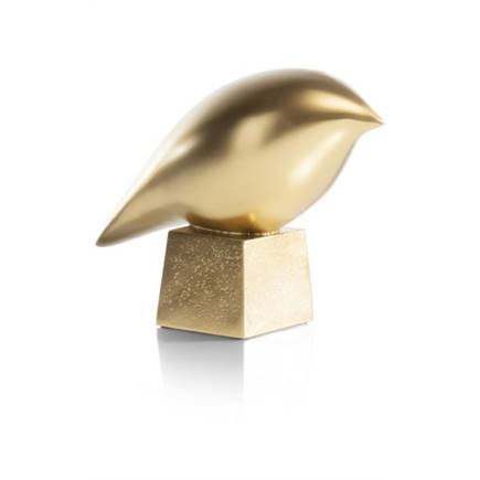 Henders en Hazel Birdy beeld H20cm Goud
