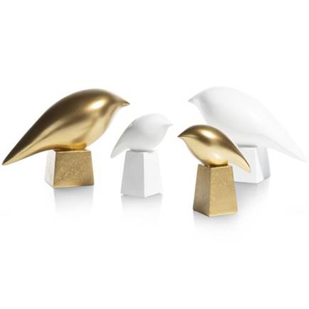 Henders en Hazel Birdy beeld H20cm Goud