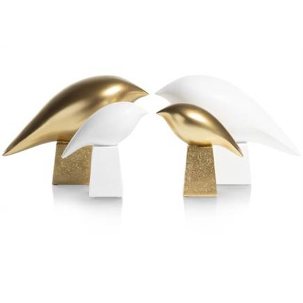 Henders en Hazel Birdy beeld H20cm Goud
