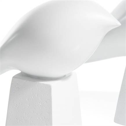 Henders en Hazel Birdy beeld H20cm Wit