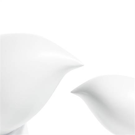 Henders en Hazel Birdy beeld H20cm Wit