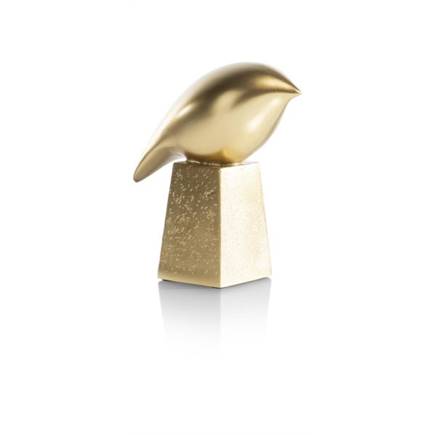 Henders en Hazel Birdy beeld H16cm Goud