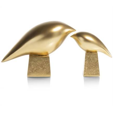 Henders en Hazel Birdy beeld H16cm Goud