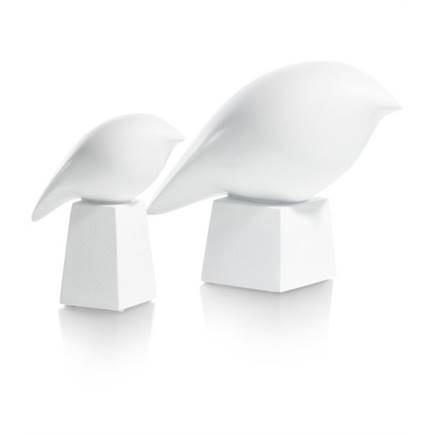 Henders en Hazel Birdy beeld H16cm Wit