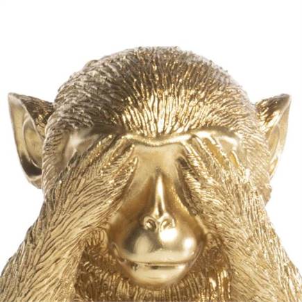 Henders en Hazel Monkey No See beeld H20cm