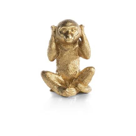 Henders en Hazel Monkey No Hear beeld H20cm
