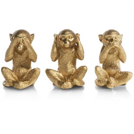 Henders en Hazel Monkey No Talk beeld H20cm