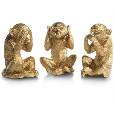 Henders en Hazel Monkey No Talk beeld H20cm