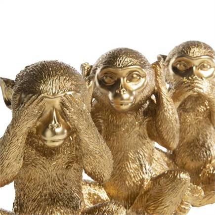 Henders en Hazel Monkey No Talk beeld H20cm