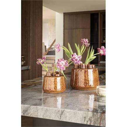 Henders en Hazel Safia vaas H21cm Bruin