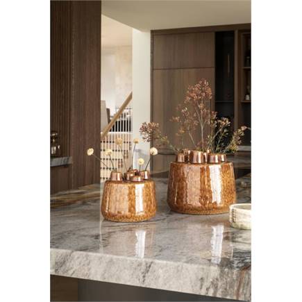 Henders en Hazel Safia vaas H21cm Bruin