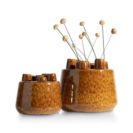 Henders en Hazel Safia vaas H21cm Bruin