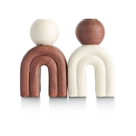 Henders en Hazel Lot kandelaar H15,5cm Bruin