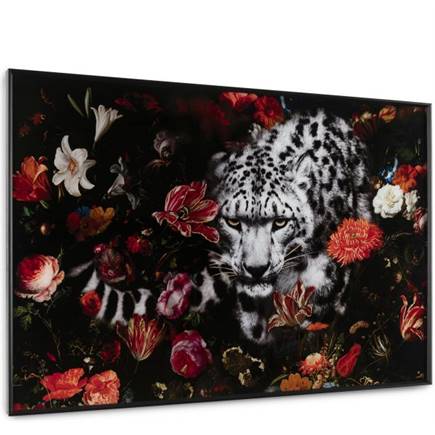Henders en Hazel Floral Cheetah schilderij 120x80cm