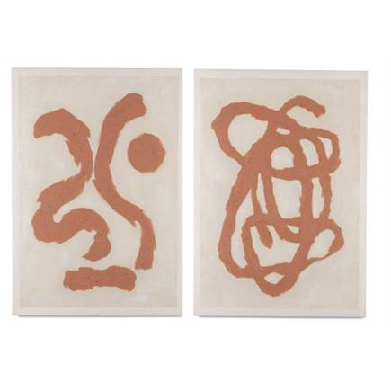 Henders en Hazel Organic Abstract set van 2 schilderijen 70x100cm