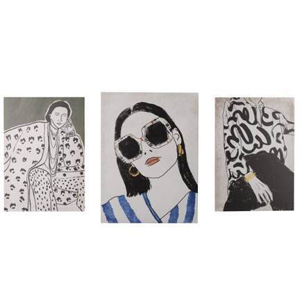 Henders en Hazel Fashionista set van 3 prints 60x80cm