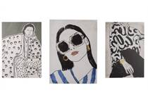 Henders en Hazel COCOMAISON wanddecoratie Fashionista set van 3 prints 60x80cm