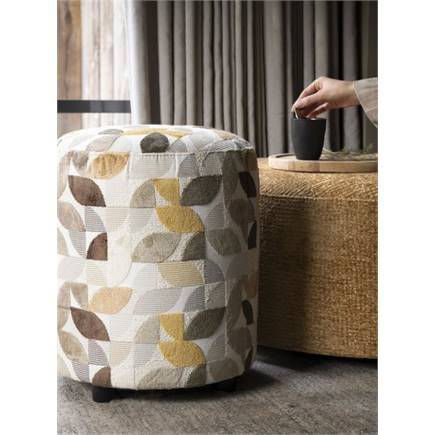 Henders en Hazel BeautiQ - Elite poef - rond 42 cm Creme