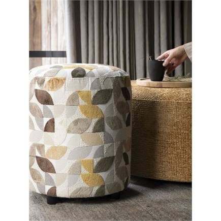 Henders en Hazel BeautiQ - Elite poef - rond 42 cm Creme