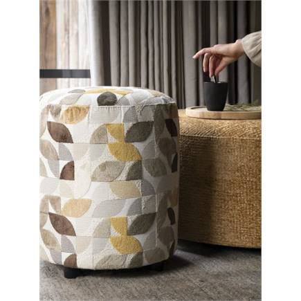 Henders en Hazel BeautiQ - Elite poef - rond 42 cm Creme