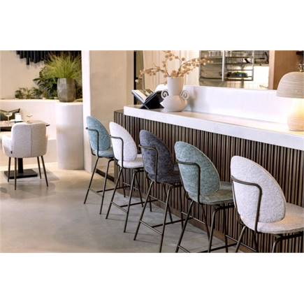 Henders en Hazel Kjel barstoel - champagne frame Creme
