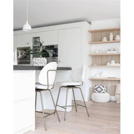 Henders en Hazel Kjel barstoel - champagne frame Creme