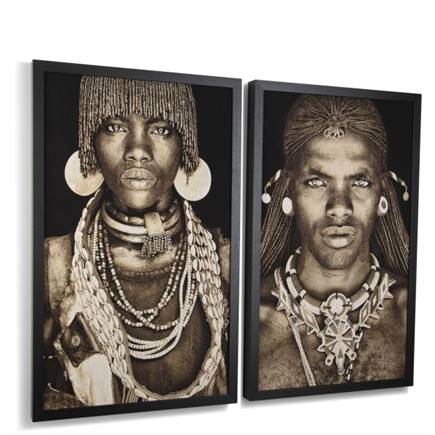 Henders en Hazel Samburu Warrior schilderij 75x125cm