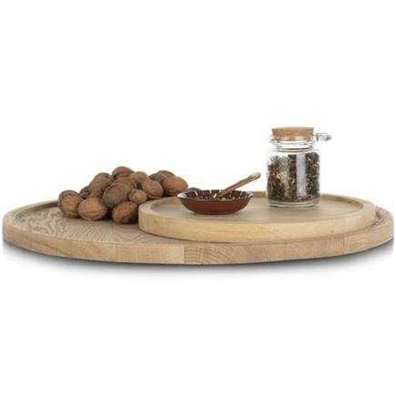 Henders en Hazel Lux dienblad - set van 2 - diameter 30 + 50 cm - naturel