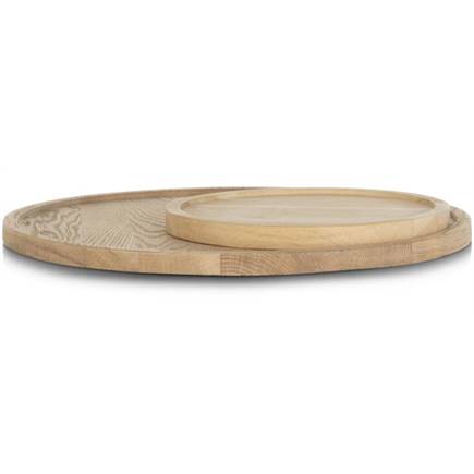 Henders en Hazel Lux dienblad - set van 2 - diameter 30 + 50 cm - naturel