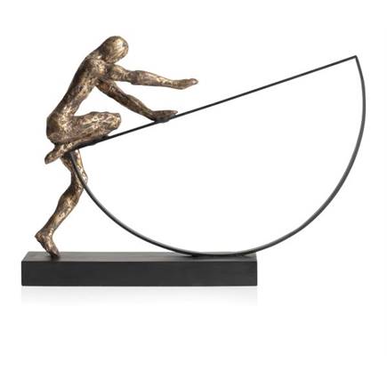 Henders en Hazel Pushing beeld H33cm