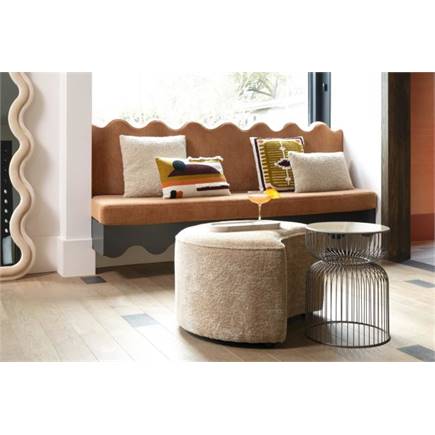 Henders en Hazel Roan poef maan H44cm Creme