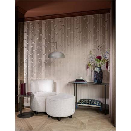 Henders en Hazel Roan poef maan H44cm Creme