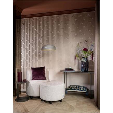 Henders en Hazel Roan poef maan H44cm Creme