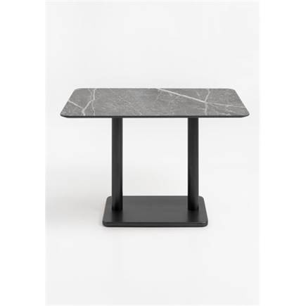 Henders en Hazel Brest bistrotafel marble light grey 120x75cm Zwart