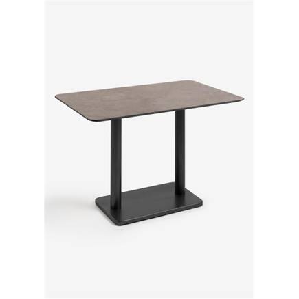 Henders en Hazel Brest bistrotafel stone rust 120x75cm Zwart