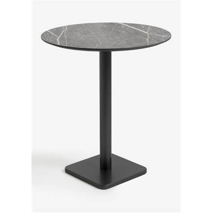 Henders en Hazel Brest bartafel marble light grey D80cm Zwart