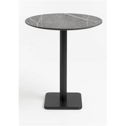 Henders en Hazel Brest bartafel marble light grey D80cm Zwart