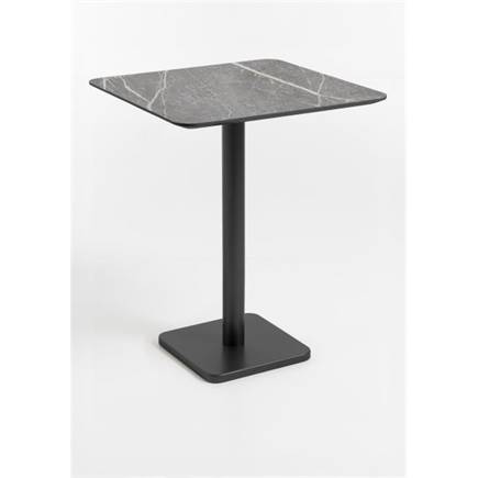 Henders en Hazel Brest bartafel marble light grey 75x75cm Zwart