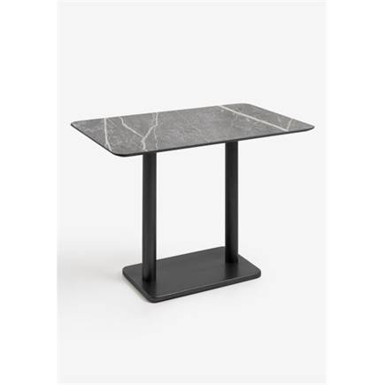 Henders en Hazel Brest bartafel marble light grey 120x75cm Zwart