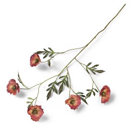 Henders en Hazel Poppy spray kunstbloem 113cm