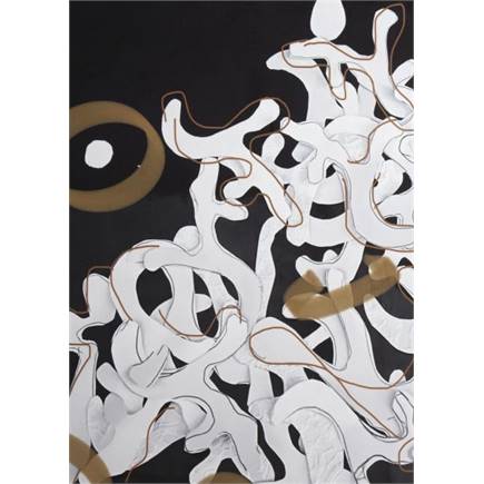 Henders en Hazel Dancing notes schilderij 120x120cm